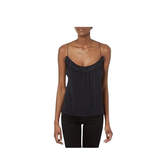Rebecca Taylor Silk Viscose Criss Cross Strap Cami Tank Black, Size M - Picture 1 of 8